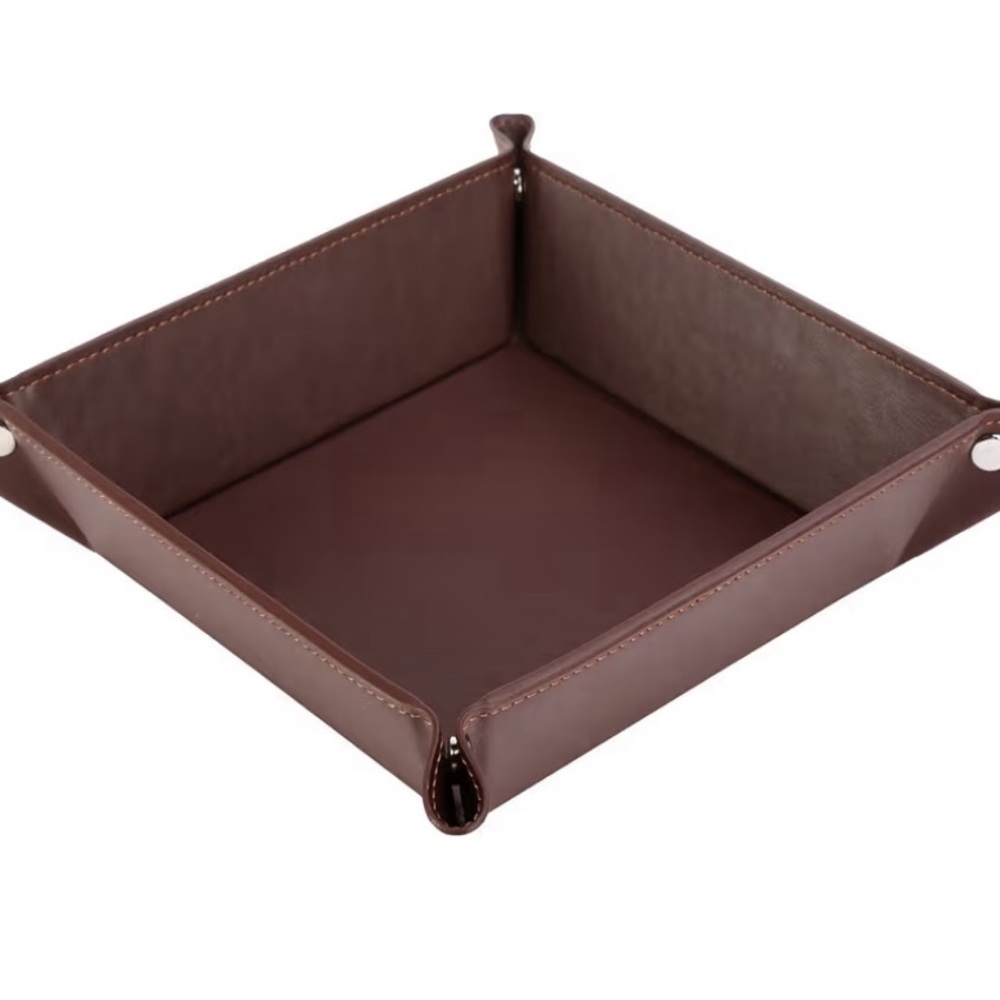 Brown Leather Valet Tray
